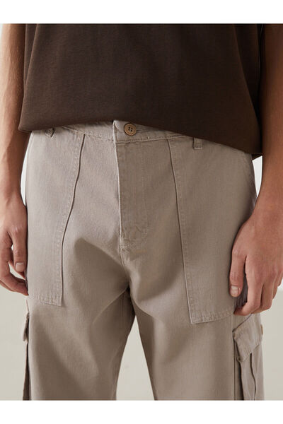 LC Waikiki Beige Comfortable Fit Gabardine Men's Cargo Pants