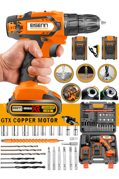 Eisenn Germany Technology Master Steel E-5353 Yeni Nesil Çift Akülü Vidalama Matkap Uç Set Hediyeli