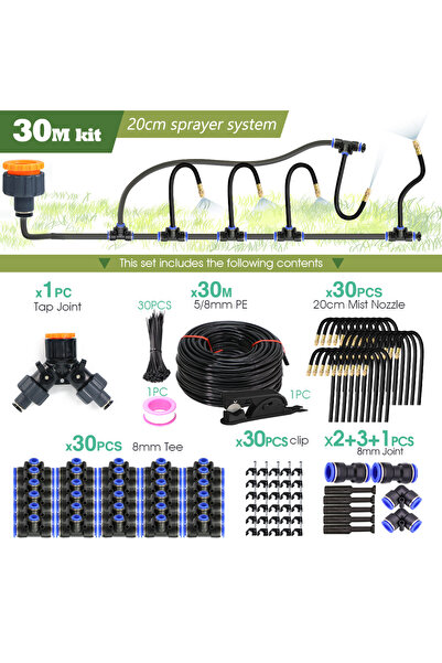 Choice مجموعة A-30M 30M-5M DIY طقم رشاش عالمي بدون انحناء خرطوم 8 مم نظام تبر...