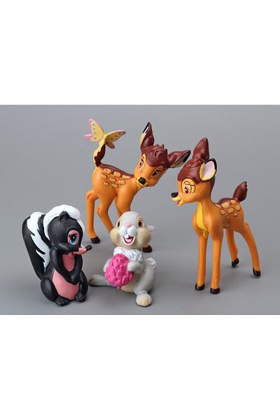 Choice White 7pcs Cartoon Bambi Deer Toys Pvc Action Figures Rabbit Figurine Squirrel Model Anime Dolls Chr