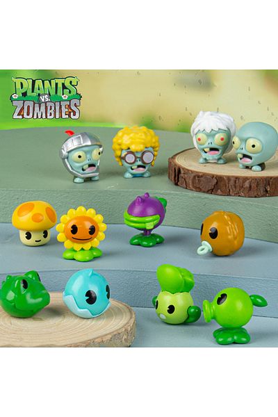 Choice Plants Vs Zombies Q version plant zombie mini ornaments Random lucky bag 4 styles Action Figures ...