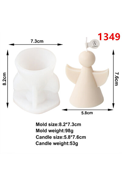 Choice قوالب شموع سيليكون جديدة ثلاثية الأبعاد على شكل ملاك هندسي بسيط مصنوع ...
