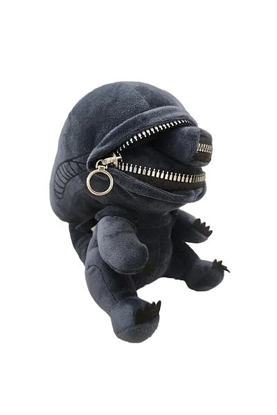 Choice A Alien Xenomorph Shaped Zipper Mouth Plush Doll Kawaii Plush Pillows Stuffed Toys Cartoon Decor Tr.