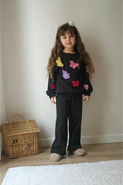 CANDA Girl's Butterfly Lace Top and Bottom Set