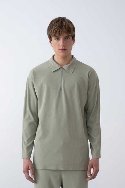 MARRAKECH Unisex Oversize Polo Collar - Ύφασμα με φερμουάρ και οδοντωτό