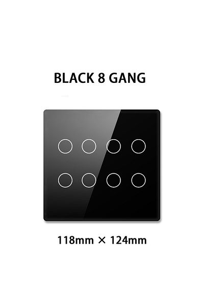Choice 110v-240v 118mmx124mm Black 8 Gang 4x4 Brazil Tuya Wifi Smart Switch,ac 110-220v Touch Panel 4/6/8 G