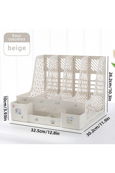 Choice Beige Multi-color File Rack Folder Storage Box Desktop File Box Multi-functional File Basket Multi-l