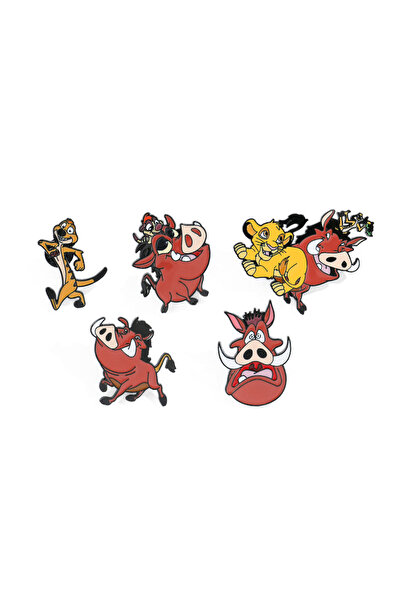 Choice XZ2492 5 قطع من أنيمي سيمبا: الملك الأسد بروش مضحك بومبا دبوس المينا الكرتون تيمون شارة معدنية يهودية