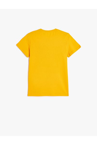 Koton Summer Cotton T-Shirt - Short Sleeve, Crew Neck, Print Detail