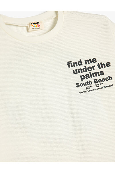 Koton Tricou oversize din bumbac cu mânecă scurtă cu imprimeu cu slogan