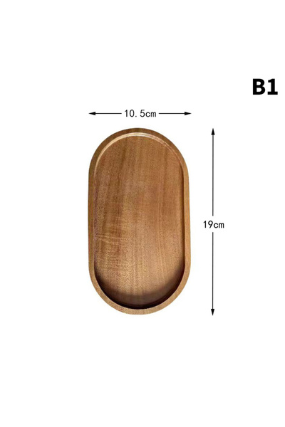 Choice صينية طعام خشبية صلبة من B1، طبق حلوى دائري مستطيل الشكل على الطراز ال...