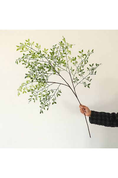 Choice Green Artificial Flower Green Plant Nandina Silicone Leaves，wedding Decoration Studio Landscaping Ho
