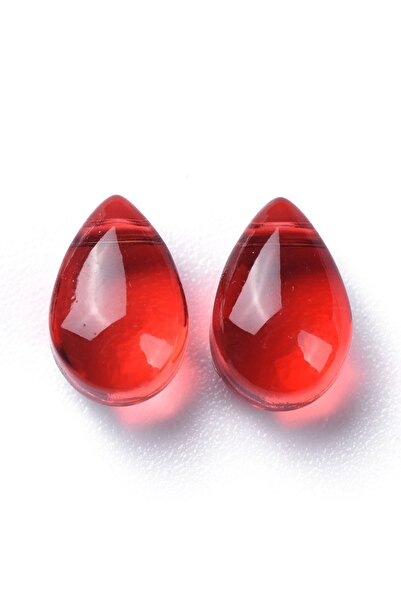 Choice 9x6x5mm 01 20pc Transparent Glass Beads Top Drilled Beads Teardrop Red...