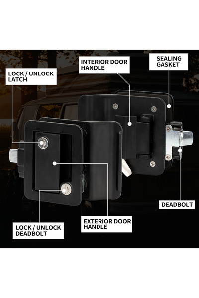 Choice قفل باب الدخول لمقطورة RV من DaierTek، قفل باب RV بديل، باب مزدوج مفتوح مع مزلاج...