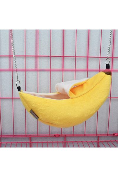 Choice Banana One-size Yellow Banana Hamster Bed House Hammock Small Animal Warm Bed House Cage Nest Hamste