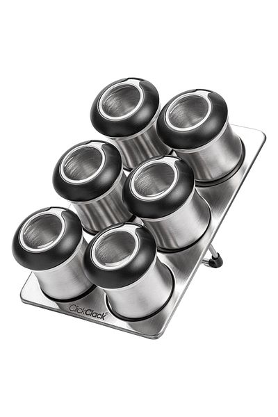 Tantitoni Set of 6 Stainless Steel Spice Bowl with Stand 110ml