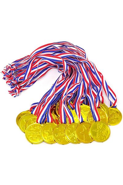 Choice 10Pcs 10/20Pcs Plastic Gold Winner Award Medals Kids Birthday Party Favors Sports Game Prize Toys So