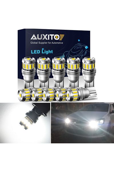 Choice 6500k أبيض Auxito 10x W5w T10 لمبات LED أضواء موقف السيارة Canbus إضاءة داخلية 6500k 168
