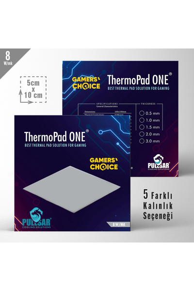 pullsar cooling solutions Thermopad One, 100x50 Mm, 1,50 Mm, 8 W/m-k, Oyununu...