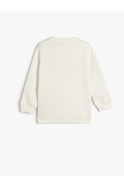 Koton Crew Neck Brooklyn Printed Long Sleeve Raster Sweatshirt