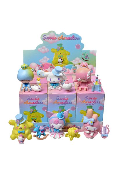 Choice 1box(6PCS) Anime Sanrio Figure Hello Kitty Kuromi My Melody Blind Box Divination Pajamas Strawberry