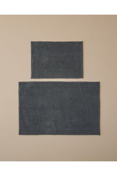 English Home Zestaw dywaników łazienkowych Paige Polyester Pasta w kolorze antracytowym