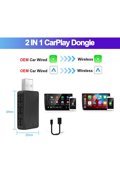 Choice Kpl064 2in1 Wired To Wireless Carplay Android Auto Adapter For Oem Car Stereo With Usb Plug And Play
