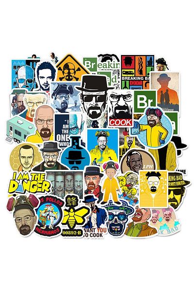 BANDAI 10Pcs 10/30/50pcs Breaking Bad TV Show Stickers PVC Waterproof Toy Graffiti Kid Stickers Skateboard