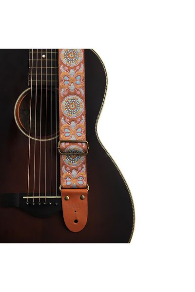 Choice E P&p Guitar Strap Adjustable Embroidered Belt With Leather End For Bass Electric Acoustic Guitar
