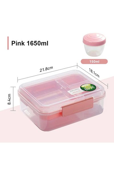 Choice Large Pink Portable Handle Design Double Layer Lunch Box Compartment Bento Boxes Students Toddler Be