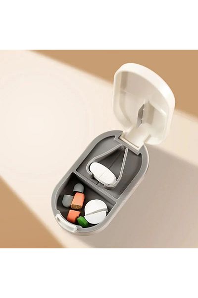 Choice White Portable Multiple Pill Cutter With Storage Box Pill Crusher Adjustable Pill Splitter Stainless