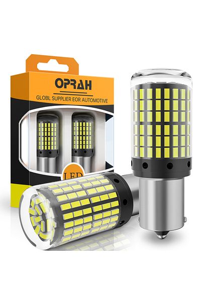 KALADA لمبات LED بيضاء 1156 Ba15s P21w قطعتان من Canbus S25 1156 Ba15s P21w Bau15s Py21w T20 7440 W21w 3014 144s