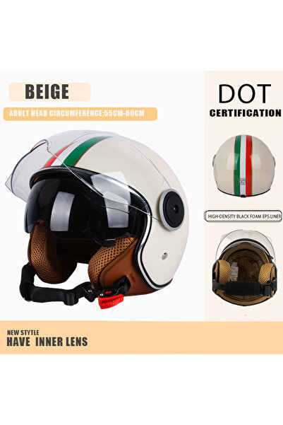 Choice خوذة دراجة نارية كلاسيكية مفتوحة معتمدة من وزارة النقل الأمريكية 706-S...