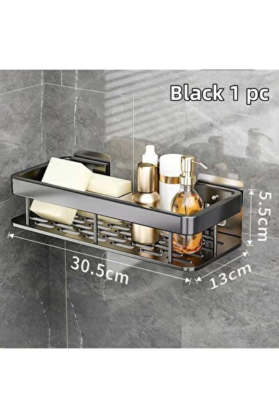 Choice رف حمام من قطعة واحدة من StyleB-Black منظم تخزين المطبخ مصنوع من سبائك...