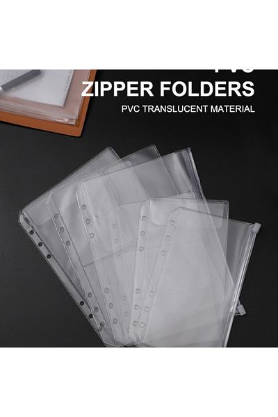 Choice A6 10pcs 10pcs A5 A6 A7 Envelopes For Budgeting Clear Zipper Folders Binder Pockets Loose Leaf Bag