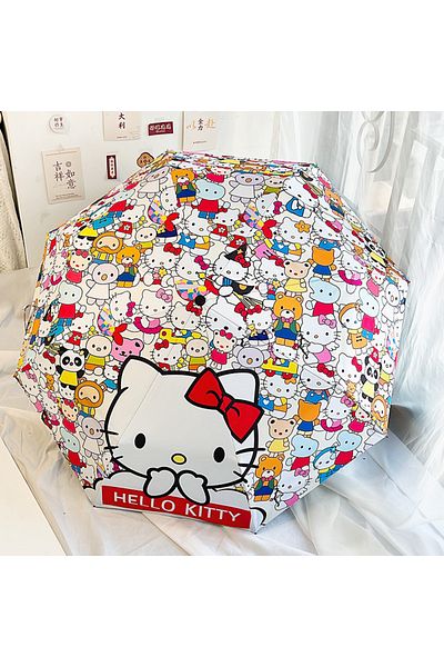 Choice Automatic Sanrio Anime Hello Kitty Sunny Umbrella Cute Cartoon Portable Folding Anti-uv Dual-purpose