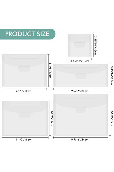 Choice 10pcs Various sizes Clear Stamp & Die Storage Bag Resealable Plastic Envelopes Pockets for Cuttin...