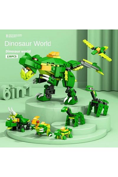 Choice 8970-2 Nobox 6in1 City Engineering Car Police Truck Mech Dinosaur Building Blocks Tank Helicopter Br
