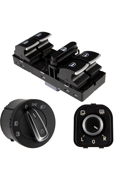 Choice 5ND959857 6 Pcs/Kit Chrome Auto Window Switch Headlight Switches Window Control Power Lift Switch...