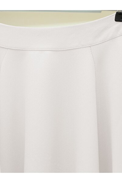 Modamorfo Balloon Sleeve Crepe blúz szoknya szett -fehér