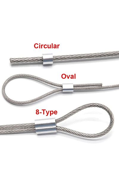 Choice 50pcs M2 10-50pcs Aluminum Cable Stopper Crimp Rope Sleeve Wire Crimp Sleeve Fixing Clip 8-shape Wir