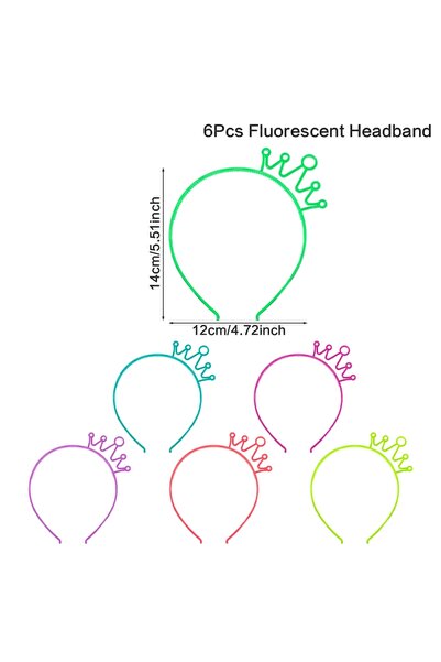 Choice 3 6 قطع من حلقات الشعر الفلورية البلاستيكية المتوهجة في الظلام لوازم ا...