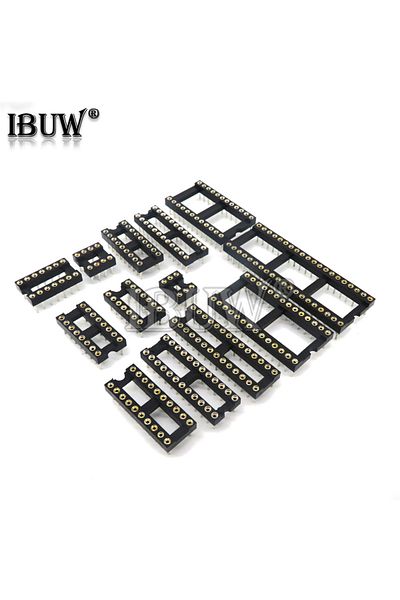 Choice 8pin 10pcs Round Hole Ic Socket Connector Dip 6 8 14 16 18 20 24 28 40 Pin Sockets Dip6 Dip8 Dip14 D