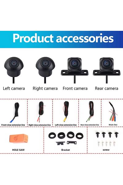 Choice 12 V 360 Panoramic Camera 360° Panoramic Camera Ahd1080p Hd Rear / Front / Left / Right 360 Panorami