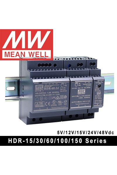 Choice 24v Hdr-30 Original Mean Well Hdr-15 30 60 100 150 Series Dc 5v 12v 15v 24v 48v Meanwell Ultra Slim