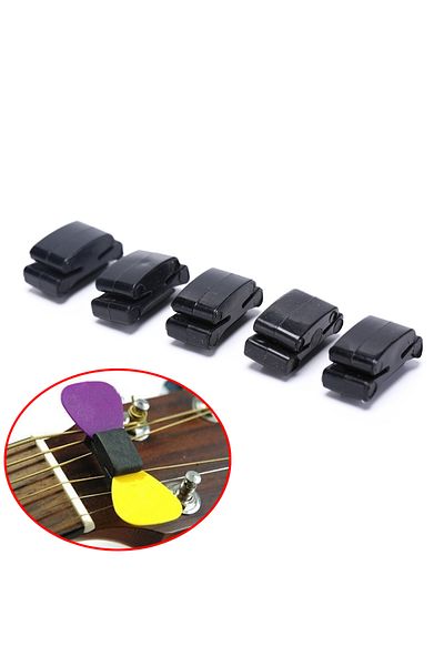 Choice 5Pcs 20g Black Rubber Guitar Pick Holder Fix On Headstock For Bass Ukulele