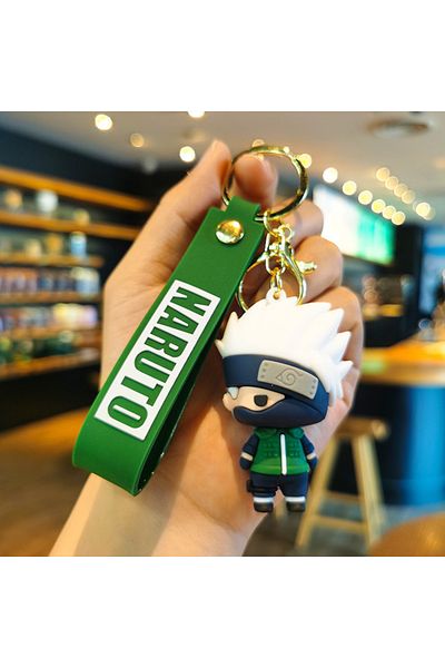 Choice 3 Anime Naruto Keychain Fashion Jewelry Cartoon Figure Pvc Keyring Uzumaki Kakashi Action Figures .