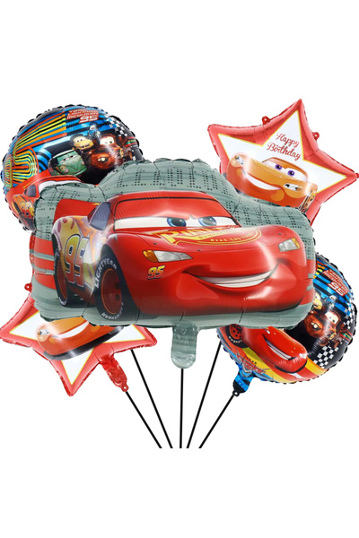 Choice مجموعة بالونات ماكوين كار هيد الدائرية مقاس 18 بوصة، 5 قطع من بالونات ...