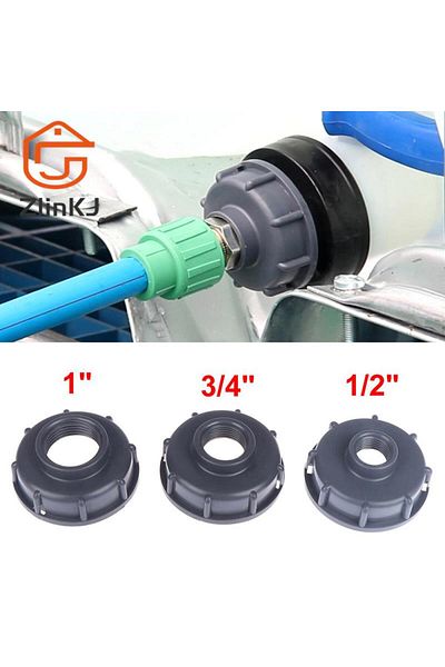 Choice 1'' Durable Ibc Tank Fittings S60x6 Coarse Threaded Cap 60mm Female Thread To 1/2",3/4",1" Adaptor C