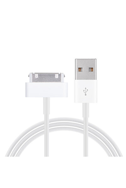 Choice كابل USB أبيض بطول 1 متر مزود بـ 30 دبوسًا لهاتف iPhone 4S 4 3GS وiPad...